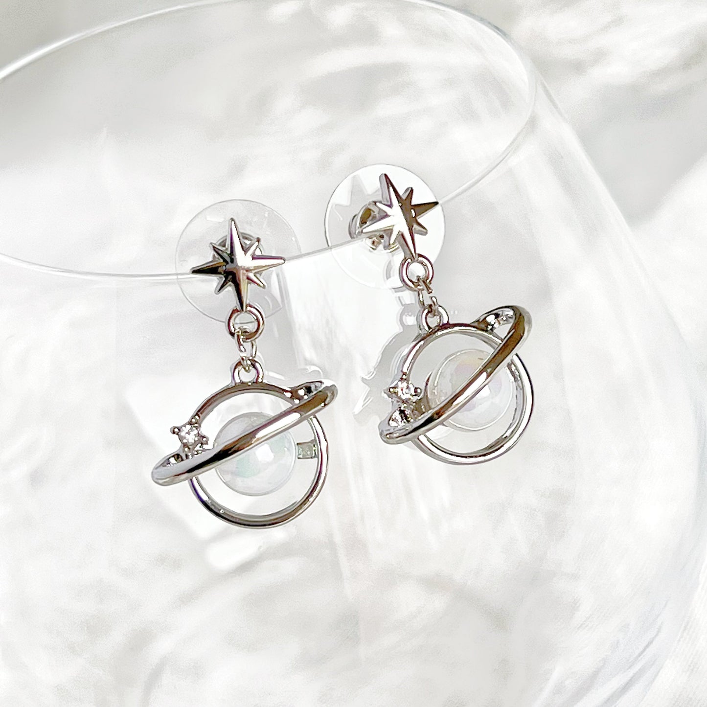 White Planet and North Star Earrings-Ninaouity