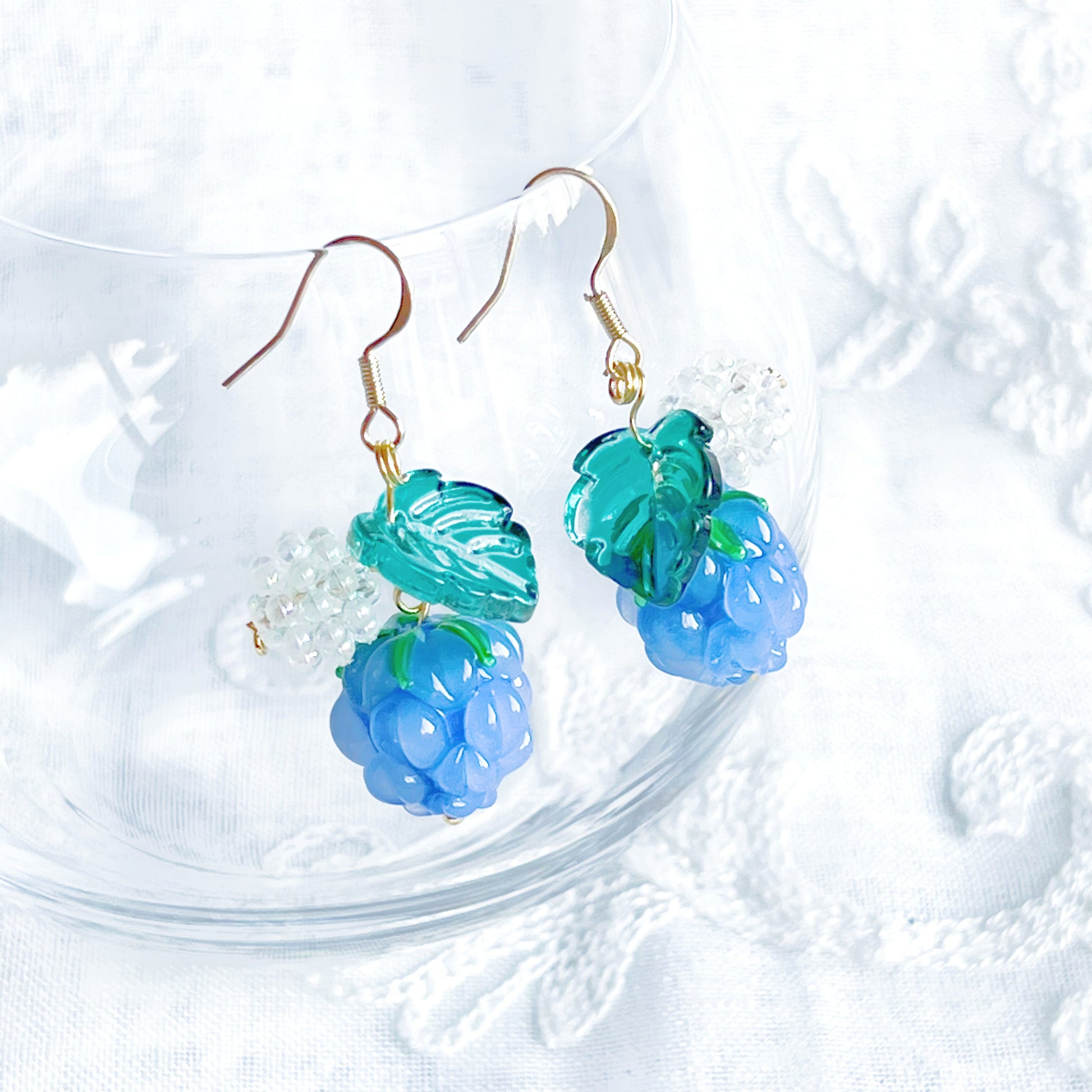 Wild Blue Berry Drop Earrings-Ninaouity