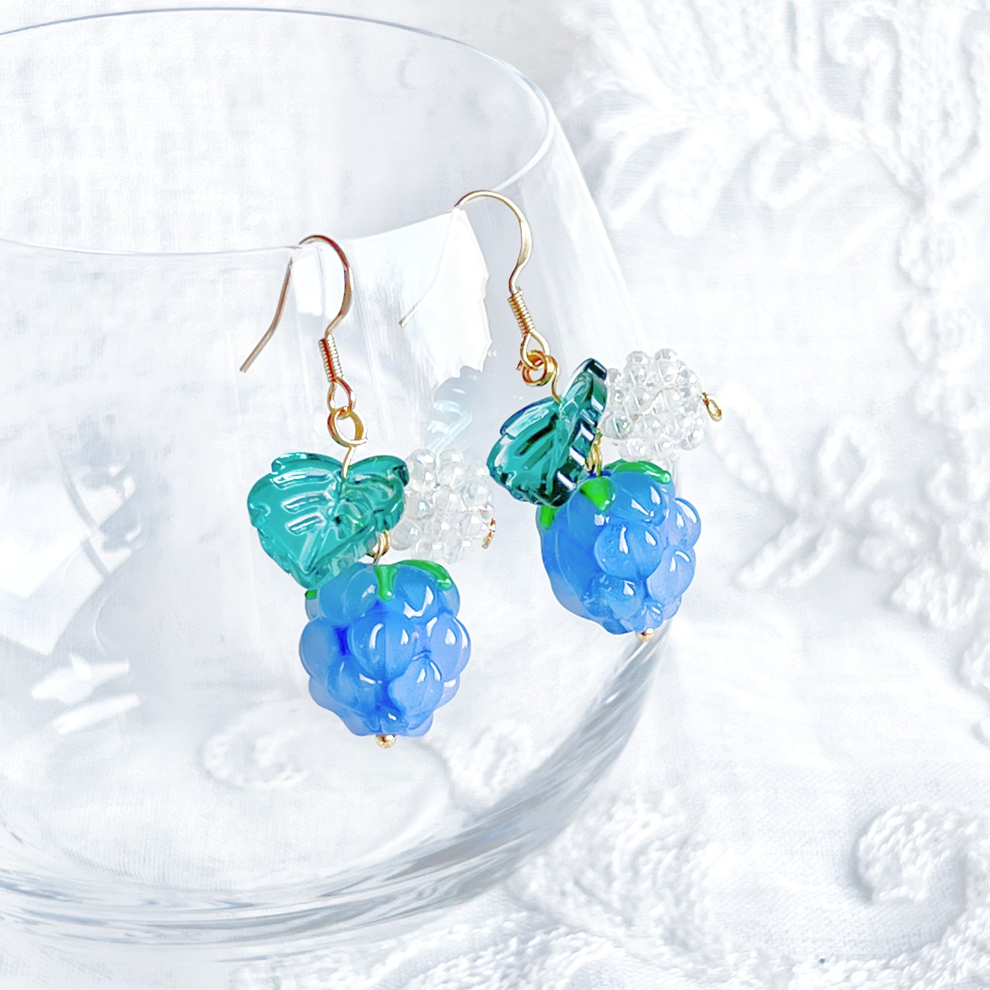 Wild Blue Berry Drop Earrings-Ninaouity