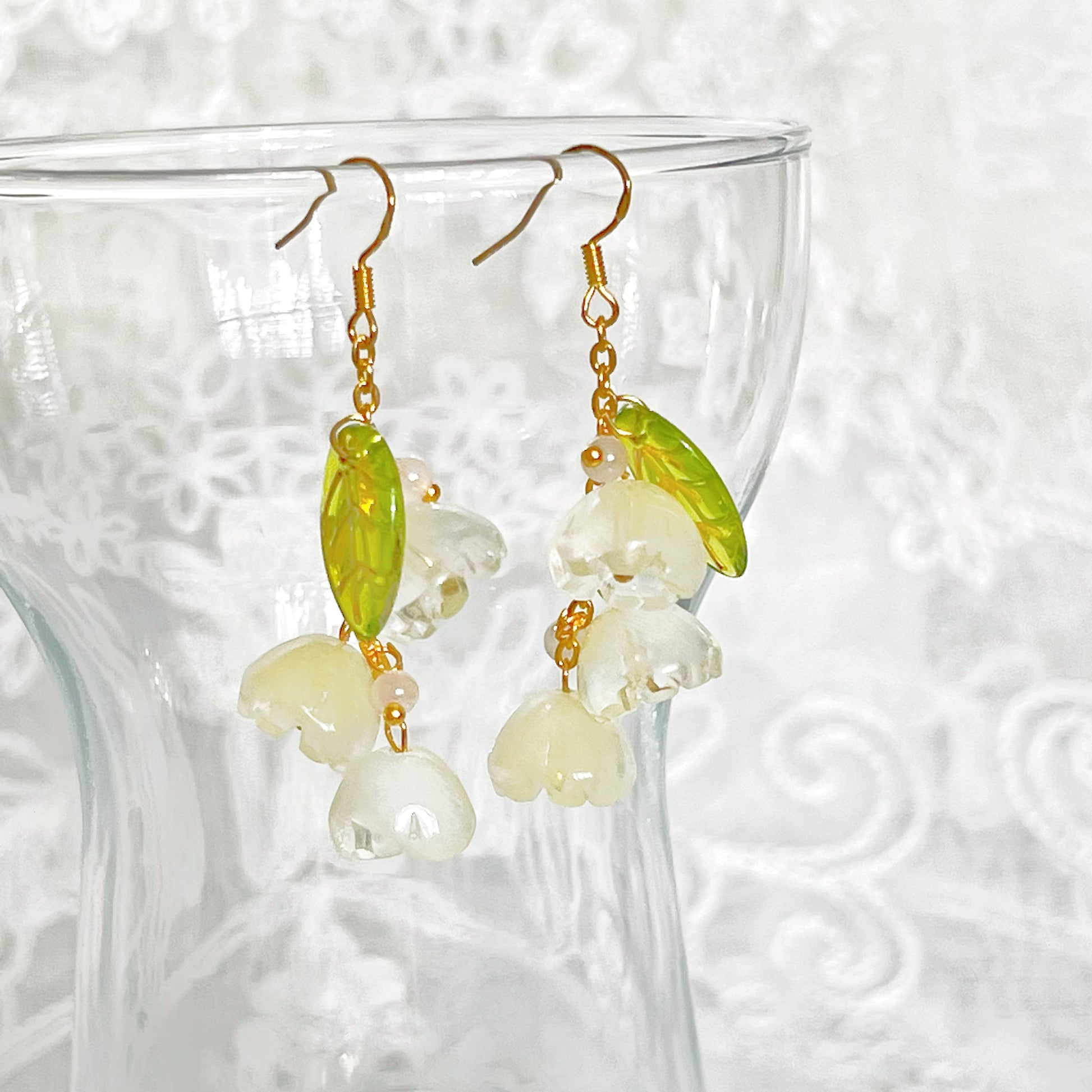 Yellow Bell Shaped Flower Drop Earrings-Ninaouity